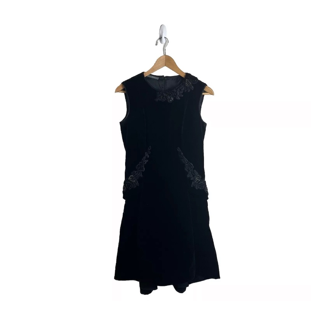 Alberta Ferretti Dress Velvet Floral Embroider Beaded